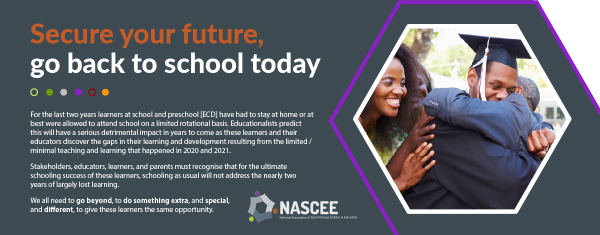 NASCEE_SA's tweet photo. Learning losses from early childhood development to primary and secondary education, as well as the psychosocial impact on children &amp; those who work with them, must be addressed and managed throughout the education recovery strategy.
 
#HelpKidsRecover #CatchupToday #closethegap https://t.co/amNWu6w5vI
