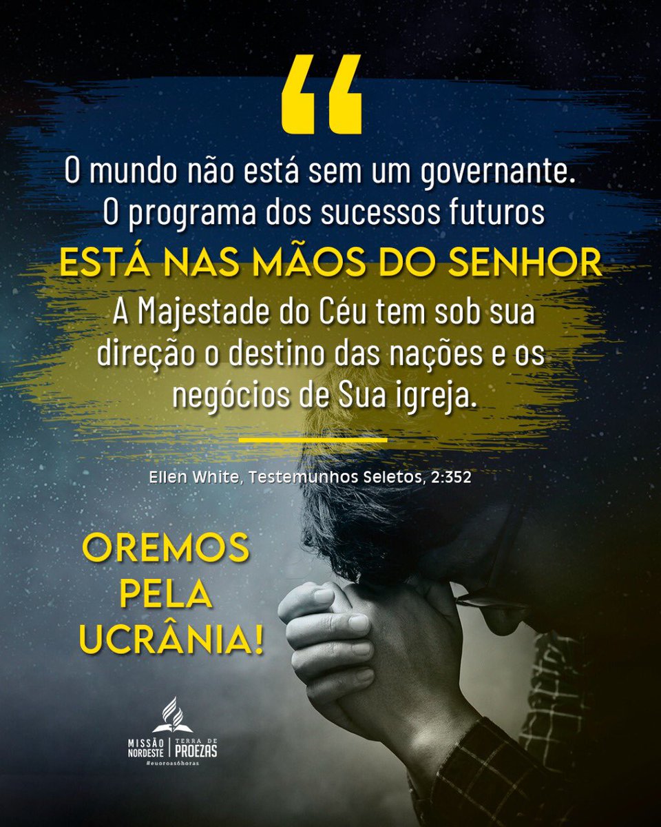 “Negligenciar Seus pobres sofredores é negligenciar a Cristo, pois Ele nos disse que os pobres são os Seus representantes na Terra.” By <a href="/ellenwhite/">Ellen White</a> 

MM - 2 de Março/22

#PrayForUkraine 
#euoroas6horas