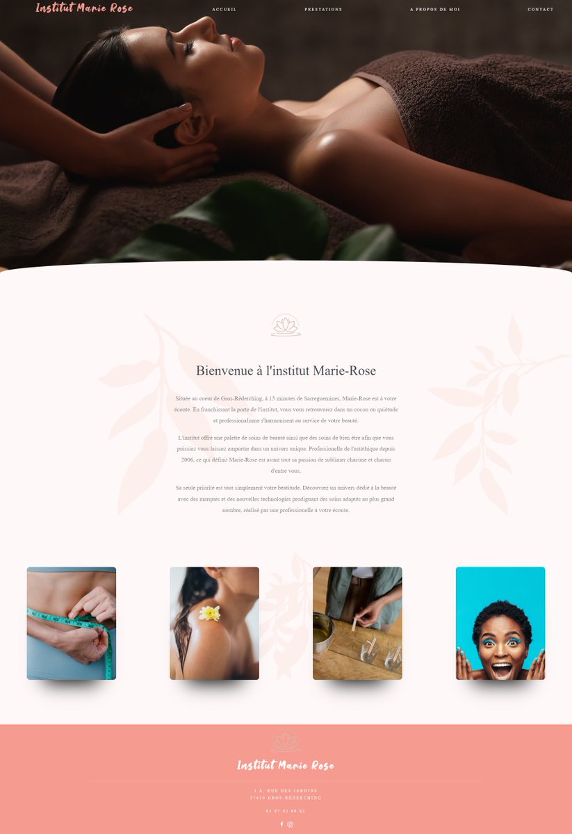 kodeyweb's tweet photo. Nouveau projet réalisé pour l'institut de beauté Marie Rose !  
https://t.co/dm0ihEXmUJ

#web #dev https://t.co/DwRIg1F8MR