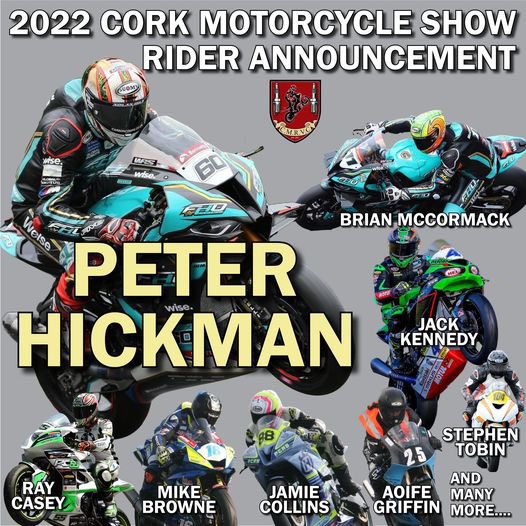 Munster100RR's tweet photo. @sdbikephoto @Midleton_Park @peterhickman60 @bmacracing111 It surely will folks and the Club have a savage lineup of riders to meet over the weekend #CMRVC #MotorcycleShow #HickmanIsComing https://t.co/ePktfLoQ4k