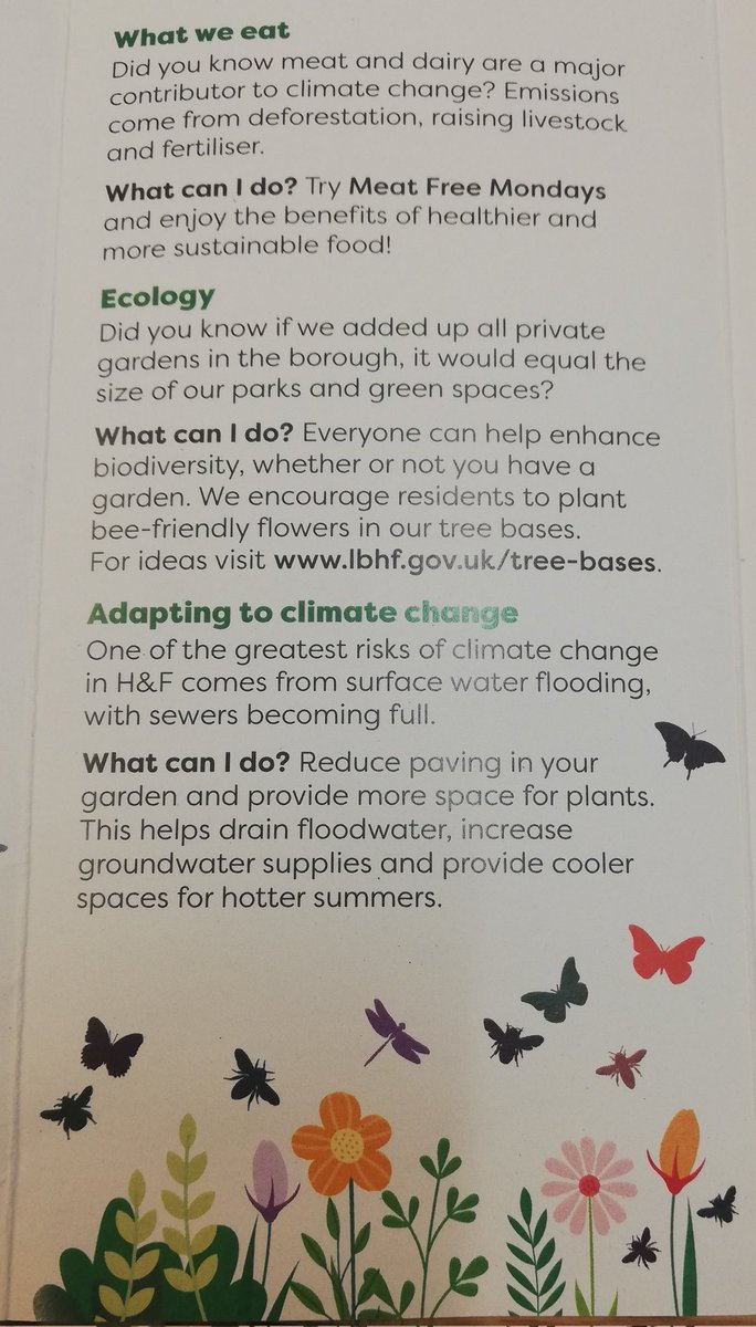 XR_Hamm_Fulham's tweet photo. In 2019 H&F Council declared a Climate Emergency.
Whilst we hoped for larger and faster changes things are starting to shift...let's keep pushing for systemic change.
In the meantime - some tips for individuals and organisations. #ClimateActionTogether https://t.co/XaaO9sXwsq