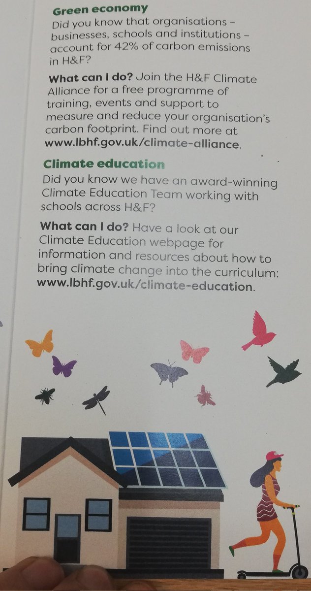 XR_Hamm_Fulham's tweet photo. In 2019 H&F Council declared a Climate Emergency.
Whilst we hoped for larger and faster changes things are starting to shift...let's keep pushing for systemic change.
In the meantime - some tips for individuals and organisations. #ClimateActionTogether https://t.co/XaaO9sXwsq