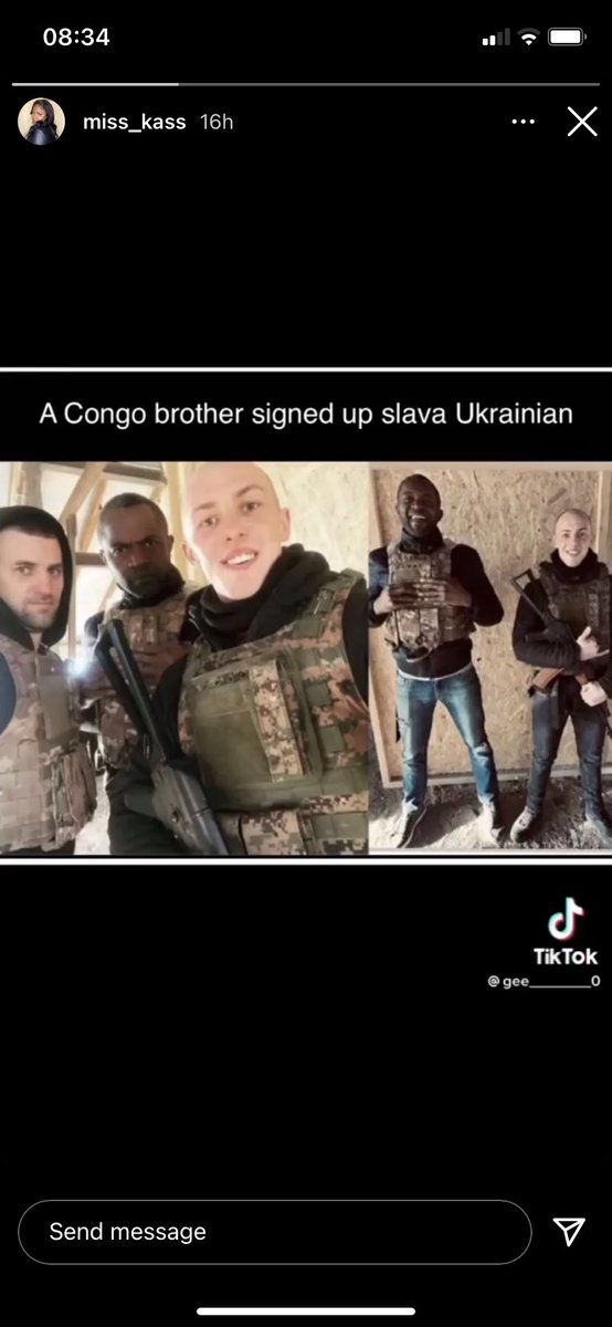 Amie_FR's tweet photo. Ukrainian African social media is on 🔥 with reports that a man from Congo has taken up arms against Russia (via Angolan influencer https://t.co/H9HDips5wI) https://t.co/PlLr75zf5v
