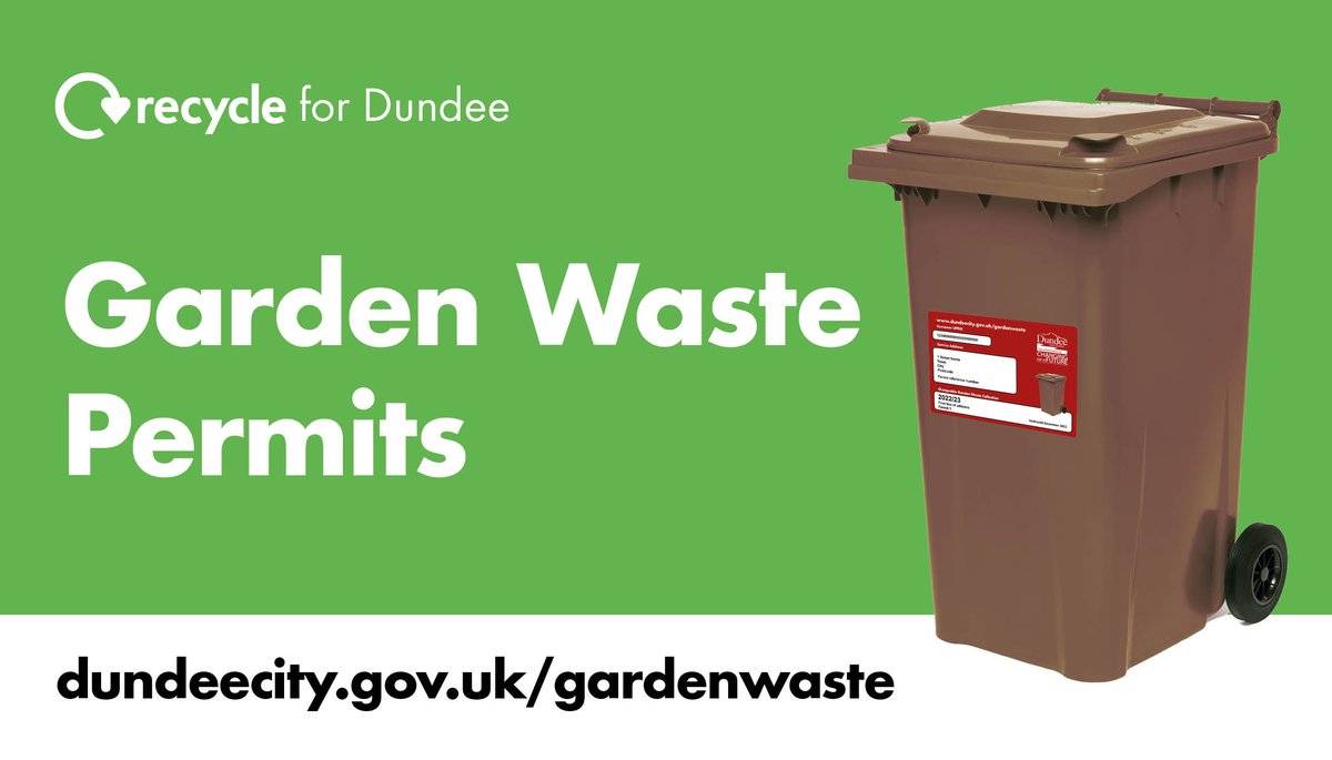 DundeeCouncil's tweet photo. Residents can still sign-up for a 2022 Garden Waste Permit, if they haven’t already done so.
Find out more: https://t.co/oe2La9GHCL
#RecycleForDundee https://t.co/9kdNssbRqb