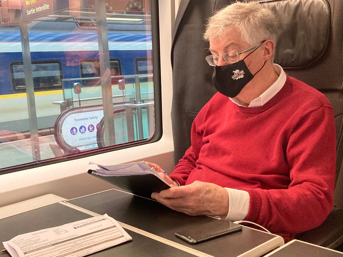 PrifWeinidog's tweet photo. On my way to Brussels to meet key international partners to discuss the response to the brutal invasion of Ukraine.

Also an opportunity to reaffirm relationships with European nations and reiterate Wales’ commitment as a Nation of Sanctuary to support refugees. https://t.co/lgQDfMkogN