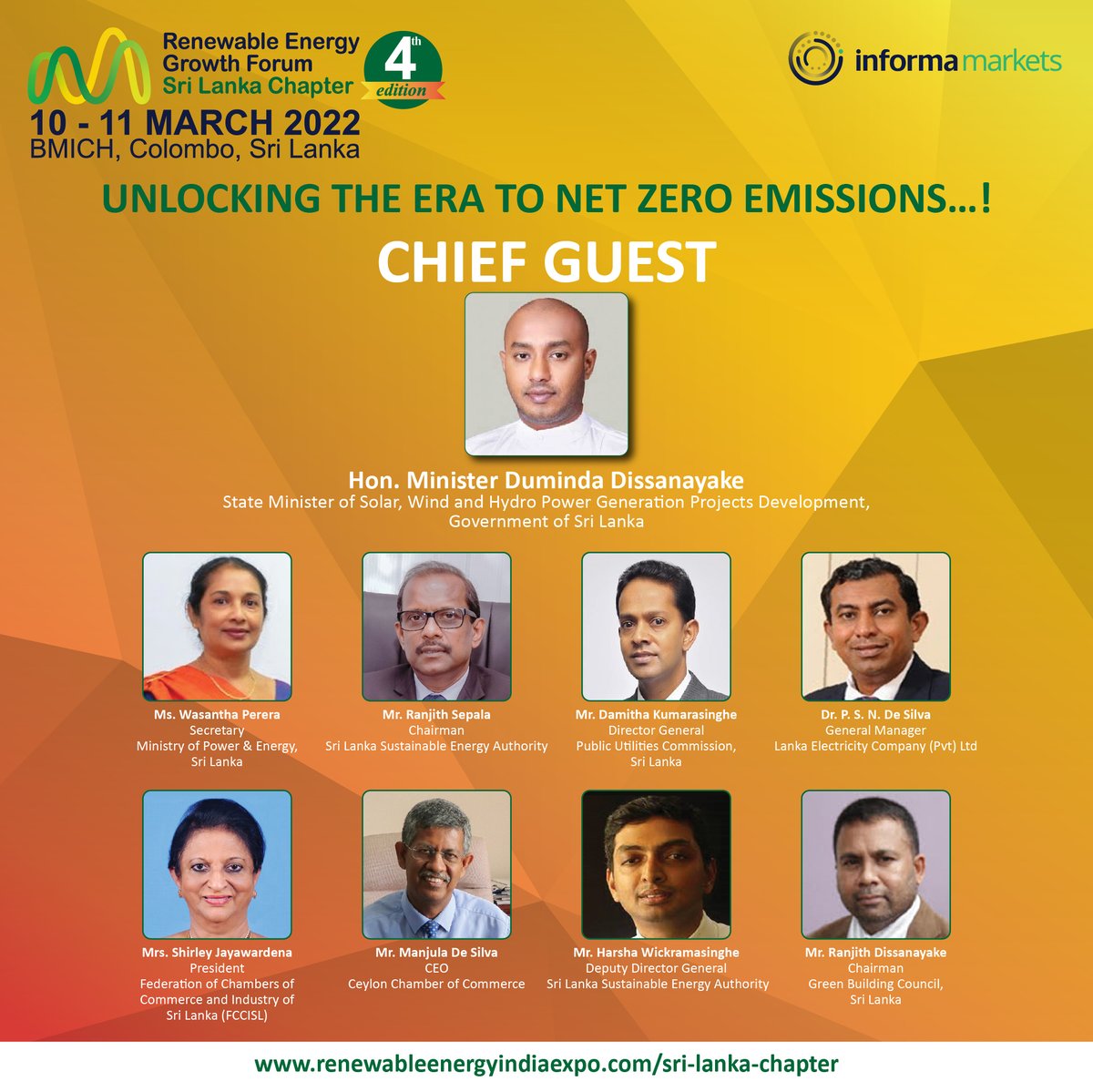 SriLankaGBC's tweet photo. Unlocking the Era to Net Zero Emissions…!

RENEWABLE ENERGY GROWTH FORUM – Sri Lanka Chapter_4th Edition

On 10th -11th March
At BMICH, Sri Lanka. Hall – Lotus

#sustainabilty #renewableenergy https://t.co/uf4lUEfUh8