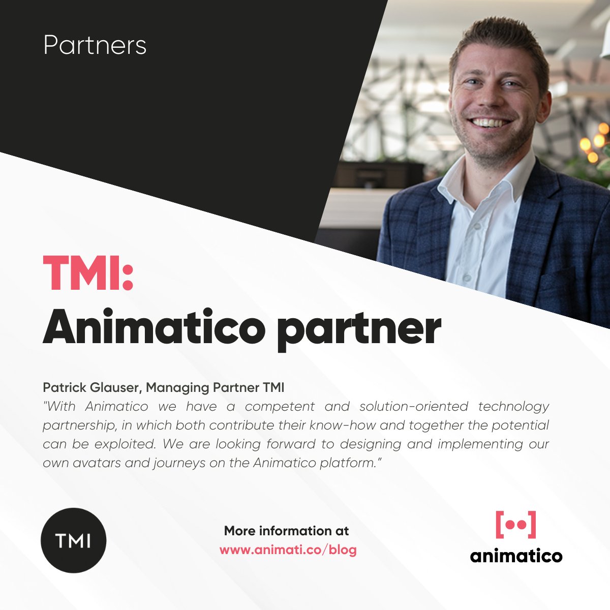 AnimaticoAvatar's tweet photo. Our partner spotlight with TMI!

For over a year, Animatico was fortunate enough to have TMI as a competent partner for designing retail experiences with our avatars.

Read about our latest project and the upcoming avatar experience platform in our latest blogpost. https://t.co/EycL1pegwx