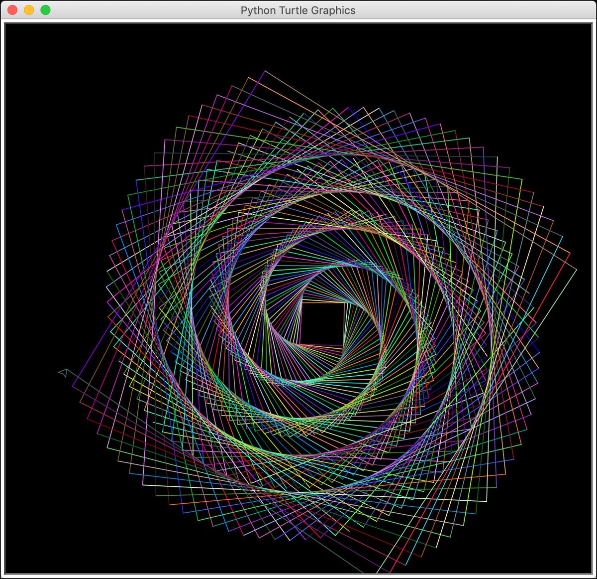 driscollis's tweet image. #Python has a module called `turtle`. You can use `turtle` to draw.

It&apos;s a lot of fun. Here&apos;s an example plus its output!

🐍➕🐢🔥