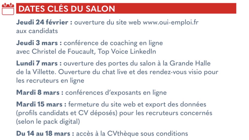 afafgabelotaud's tweet photo. 📣 Chers jeunes, rendez-vous lundi 7 mars à la Grande Halle de la Villette (19e) pour rencontrer plus de 200 recruteurs ! 

🤝 A pourvoir : offres d’#emploi, de #stage et d’#alternance à Paris.

👇Le programme du salon👇 https://t.co/MkCPlPQ4gA