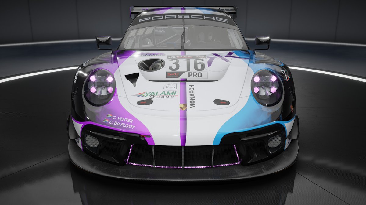 • An older design made for the <a href="/RaceFacePro/">RaceFace.Pro</a> and <a href="/KSimworks/">Kinetic Simworks Racing</a> collaboration at the first Virtual <a href="/kyalami9hour/">Kyalami 9 Hour</a> •

• #design #nine5 #livery #liverydesign #kyalami9h #raceface #Porsche #acc #gt3 •