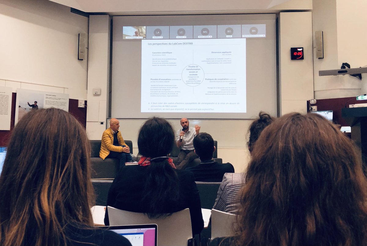 Séminaire du laboratoire commun Destins : histoire, résultats &amp; difficultés de la construction d’un partenariat #recherche #développement sur #innovationsociale ⁦<a href="/UnivPoitiers/">Université de Poitiers</a>⁩ ⁦@ScopEllyx⁩ ⁦<a href="/MSHS_Poitiers/">MSHS Poitiers</a>⁩