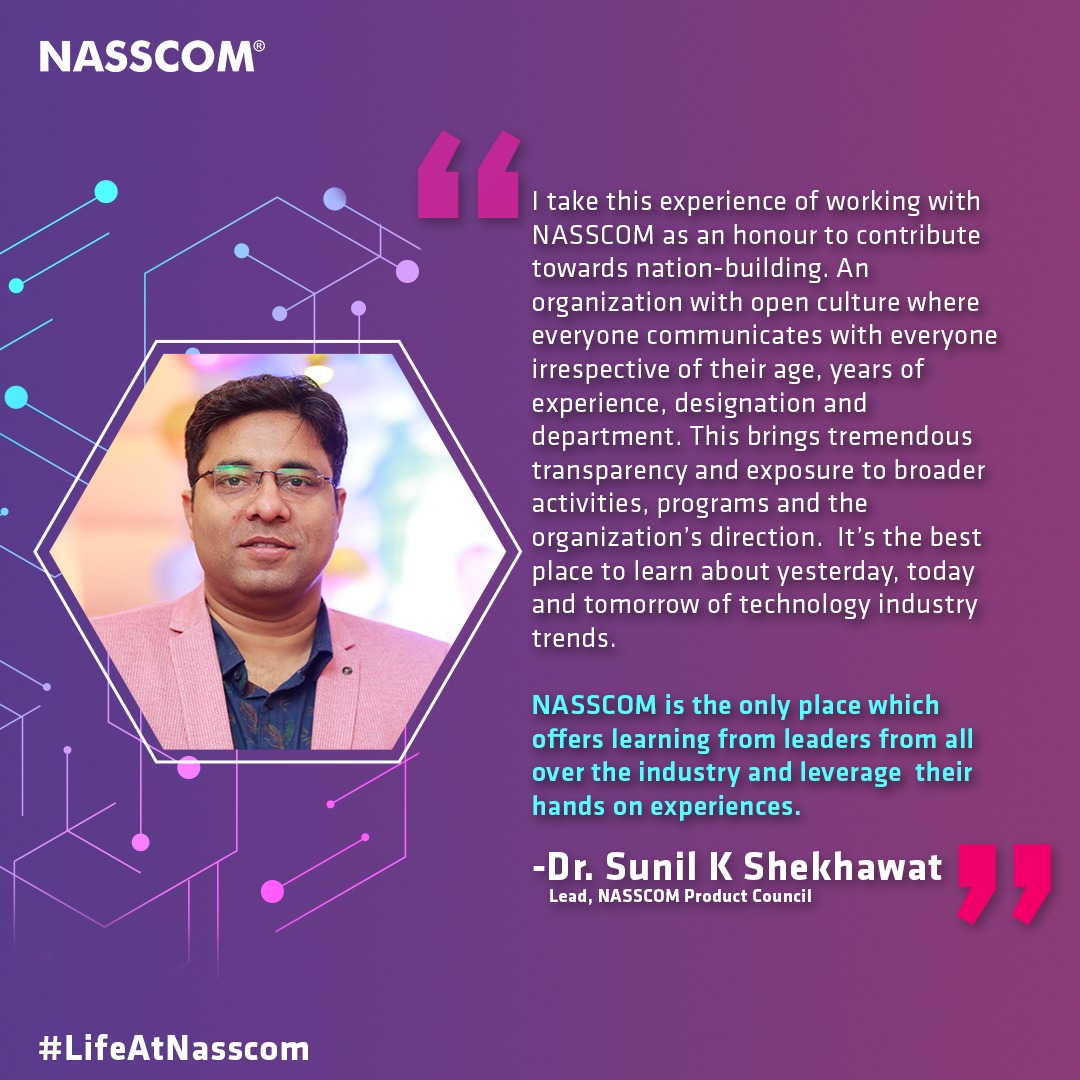 nasscom's tweet photo. Hear from @snlshekhawat - a strong driving force in our work towards #ShapingTheTechade through India's #tech products ecosystem, about his exciting journey with us at NASSCOM.
#DigitalTalent #TechCommunity https://t.co/EslYyNmCga