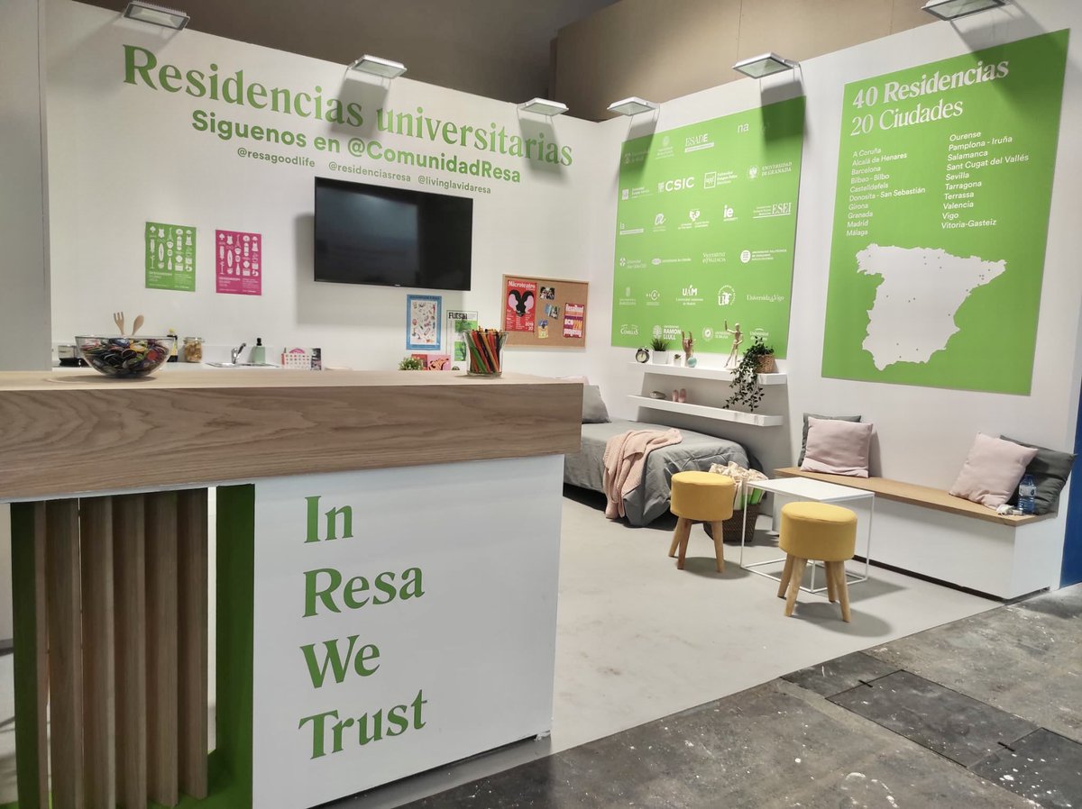 ComunidadResa's tweet photo. ¡Ya tenemos tu habitación preparada en @FeriaAula! 🛏🏠
Ven a conocer las 40 residencias que tenemos en 20 ciudades, las actividades de #ResaHub y qué es realmente la #ResaGoodLife. ¡Te esperamos en #Aula2022, en @IFEMA toda esta semana!😎🤙 https://t.co/t8wGKlHAii
