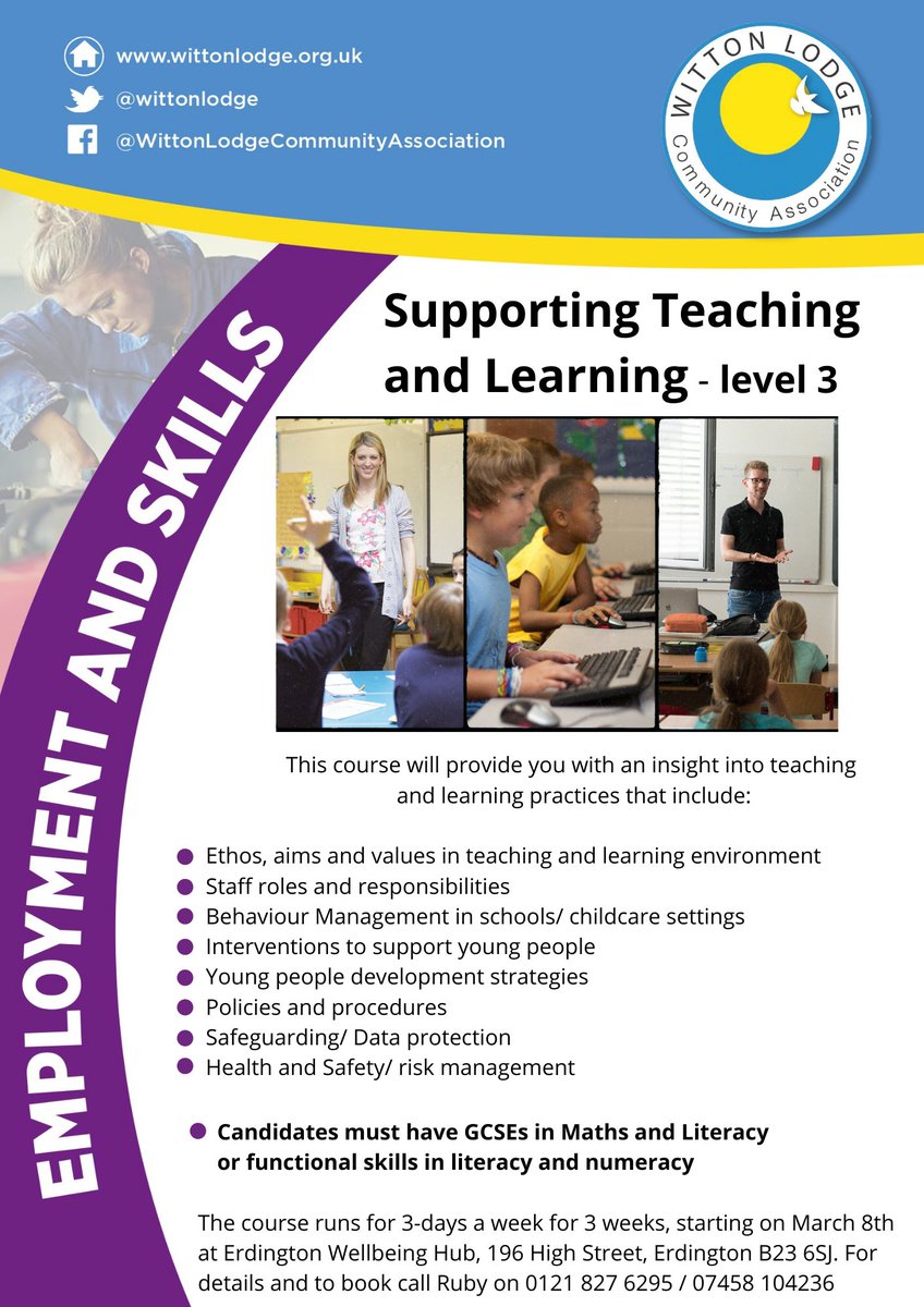 Join our FREE #training course to boost your prospects of a job in #teaching and #education <a href="/BhamCityCouncil/">Birmingham City Council</a> @JCPinBirmingham <a href="/BVSC/">Birmingham Voluntary Service Council</a>