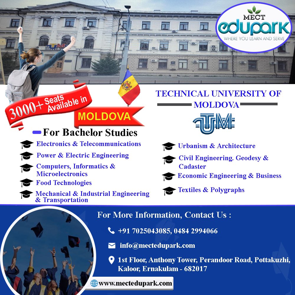 MectEdupark's tweet image. Grab The Opportunity To Study In Technical University Of Moldova
#UTM #moldova #3000Plus #studyabroad #study #careers #student #mectedupark