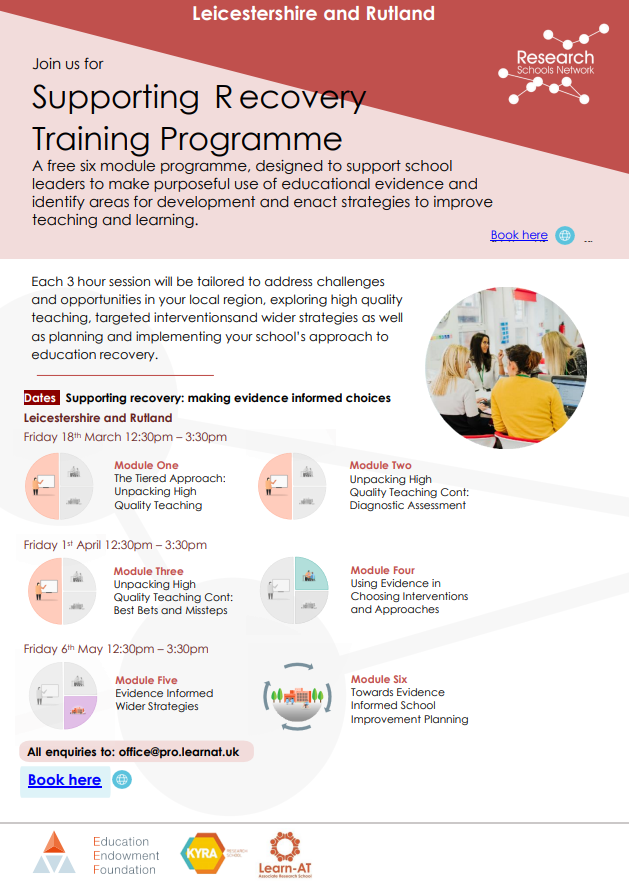 LincolnshireRS's tweet photo. Are you a leader/middle in Leicestershire &amp; Rutland?
Have you booked your place on the free Supporting Recovery CPD starting 18 March?
Don’t miss out!
Book here https://t.co/rQ1Y9w5UmK https://t.co/8Vaj78FXaB
