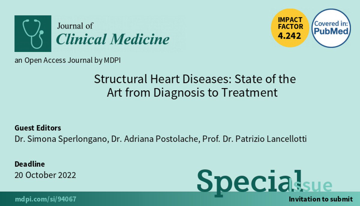 Simona Sperlongano (@s_sperlongano) on Twitter photo #JCM Special Issue on Structural Heart Diseases! 🫀
Check here all the info ⬇️
mdpi.com/journal/jcm/sp…
We are waiting for your scientific contribution! 📖
<a href="/JCM_MDPI/">JCM MDPI</a> <a href="/MDPIOpenAccess/">MDPI</a> <a href="/cardiopole/">Lancellotti</a> <a href="/DorseyXue/">Dorsey Xue</a> #JCM Special Issue on Structural Heart Diseases! 🫀
Check here all the info ⬇️
mdpi.com/journal/jcm/sp…
We are waiting for your scientific contribution! 📖
<a href="/JCM_MDPI/">JCM MDPI</a> <a href="/MDPIOpenAccess/">MDPI</a> <a href="/cardiopole/">Lancellotti</a> <a href="/DorseyXue/">Dorsey Xue</a>