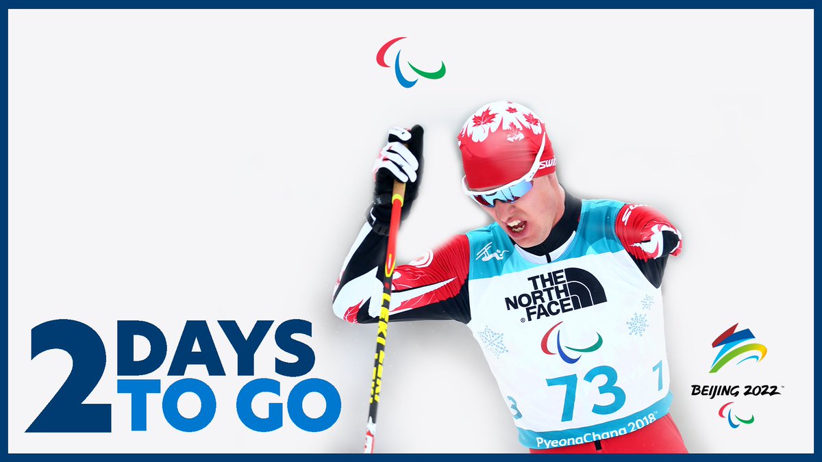 Mark Arendz - a one armed nordic skier from Canada moves across the snow in PyeongChang. He is working hard.