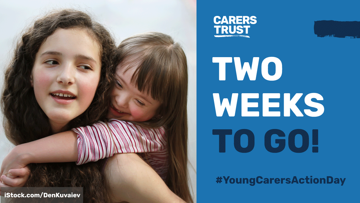 CarersTrust's tweet photo. 🥁 🥁 🥁 🥁 

Two weeks to go until #YoungCarersActionDay! This year we are focusing on taking action on the isolation experienced by young and young adult carers. Find out more and download resources 👉 https://t.co/Q2zt3hNNsp https://t.co/DpYjN9BZkf