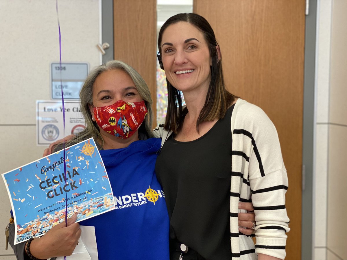 Congratulations to two of our very own SPED IAs for being accepted into the TWU/  <a href="/LeanderISD/">Leander ISD</a> bachelors degree program.  Both Mrs. Click and Mrs. Coronado’s acceptance puts them on a partnership track to earn their bachelors degree to serve as Special Education teachers.