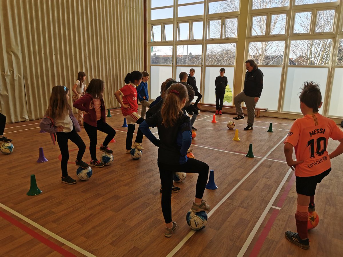 Warming up in our football club.