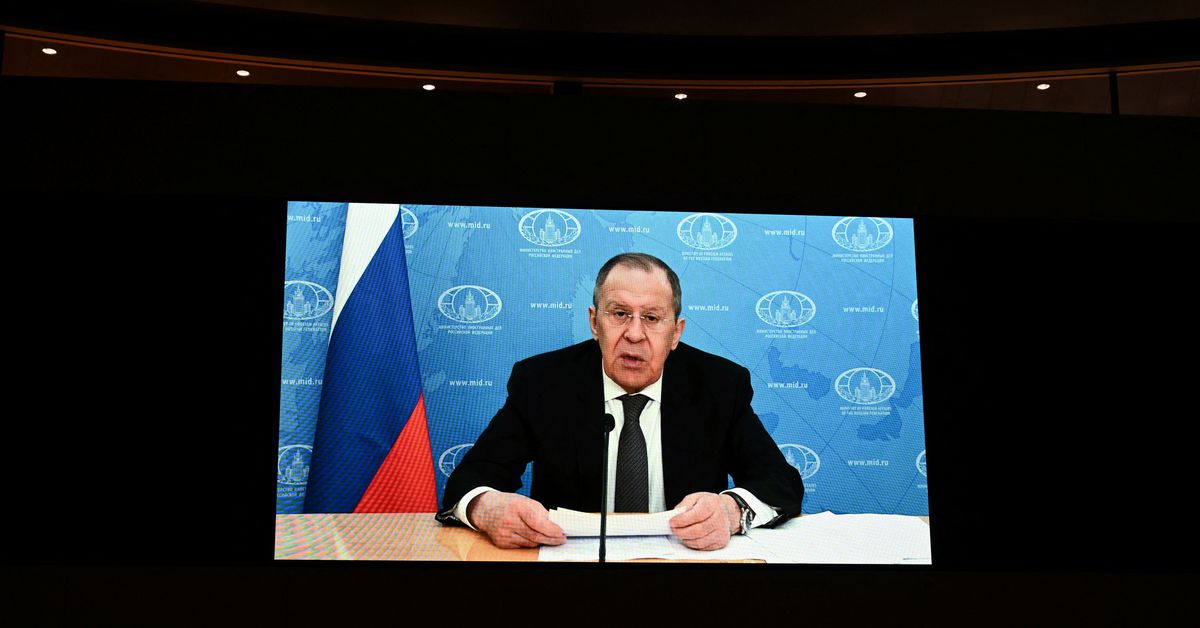 Reuters's tweet photo. Russia's Lavrov says a third World War would be nuclear and destructive -RIA https://t.co/jiabNk7SmO https://t.co/GzAYeZ5vC1