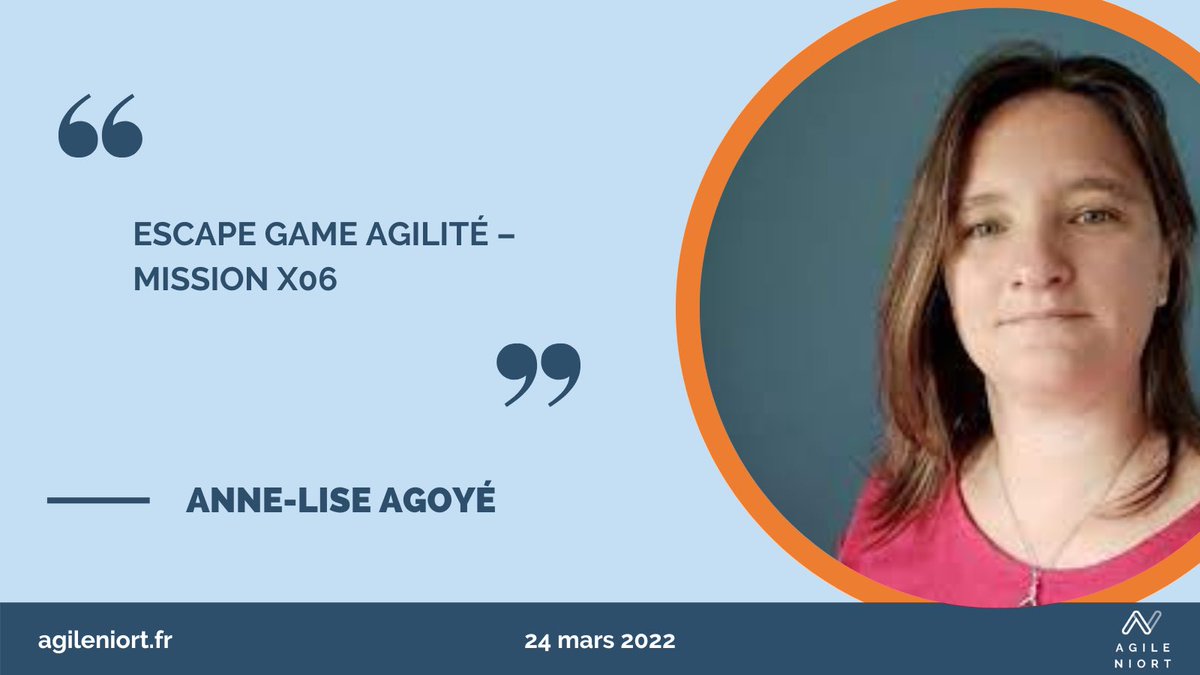 Anne-Lise Agoyé nous fera découvrir l'agilité à l'occasion d'un voyage spatial à destination d’une planète qui pourrait sauver l’humanité.
Venez participer à cet escape game inspiré du jeu Unlock le 24 mars à AGILE NIORT ! Tickets sur agileniort.fr #agile #niort
