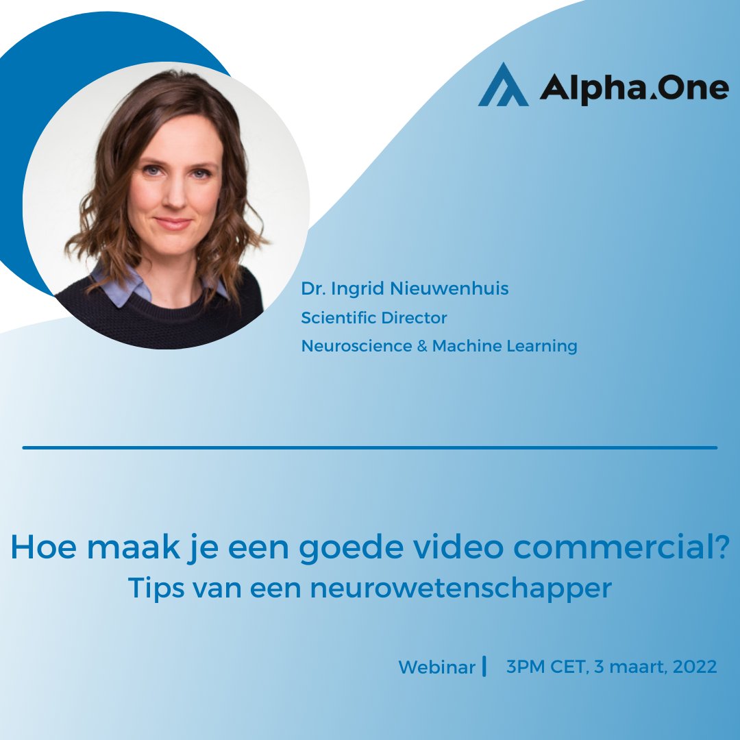 Don't miss it! Want to scientifically prove that your video ad engages the brain of your audience? 
Tomorrow at 1500 CET,  Dr. Ingrid Nieuwenhuis will give you answer! Register now: bit.ly/3C7VZ4r

#neuroscience #banking #webinar #EEG #eyetracking