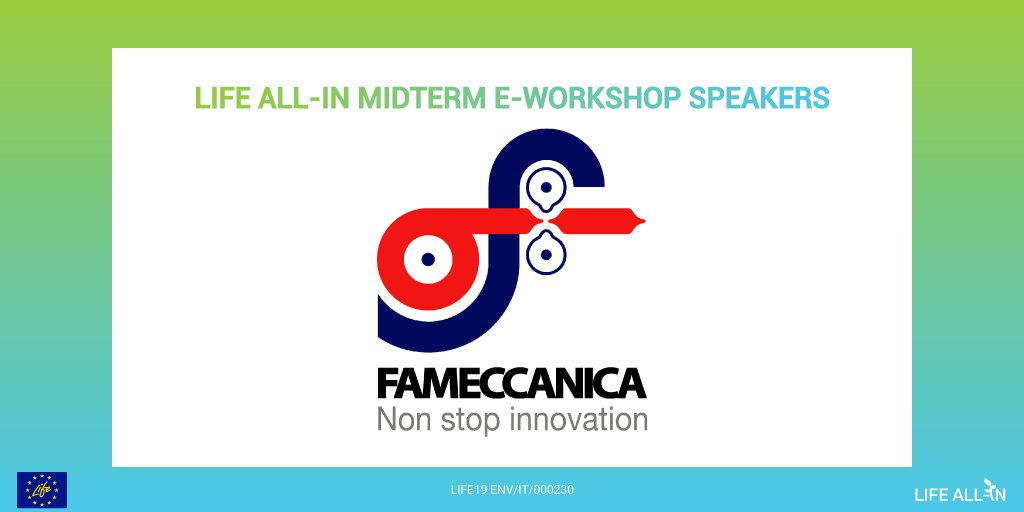 🔔 Meet the speakers!
The LIFE ALL-IN midterm e-workshop will be led by the coordinator FAMECCANICA, an international group operating in automation and robotics for the consumer goods #industry. To know more about the #eworshop programme and register: buff.ly/3JNeDBf
