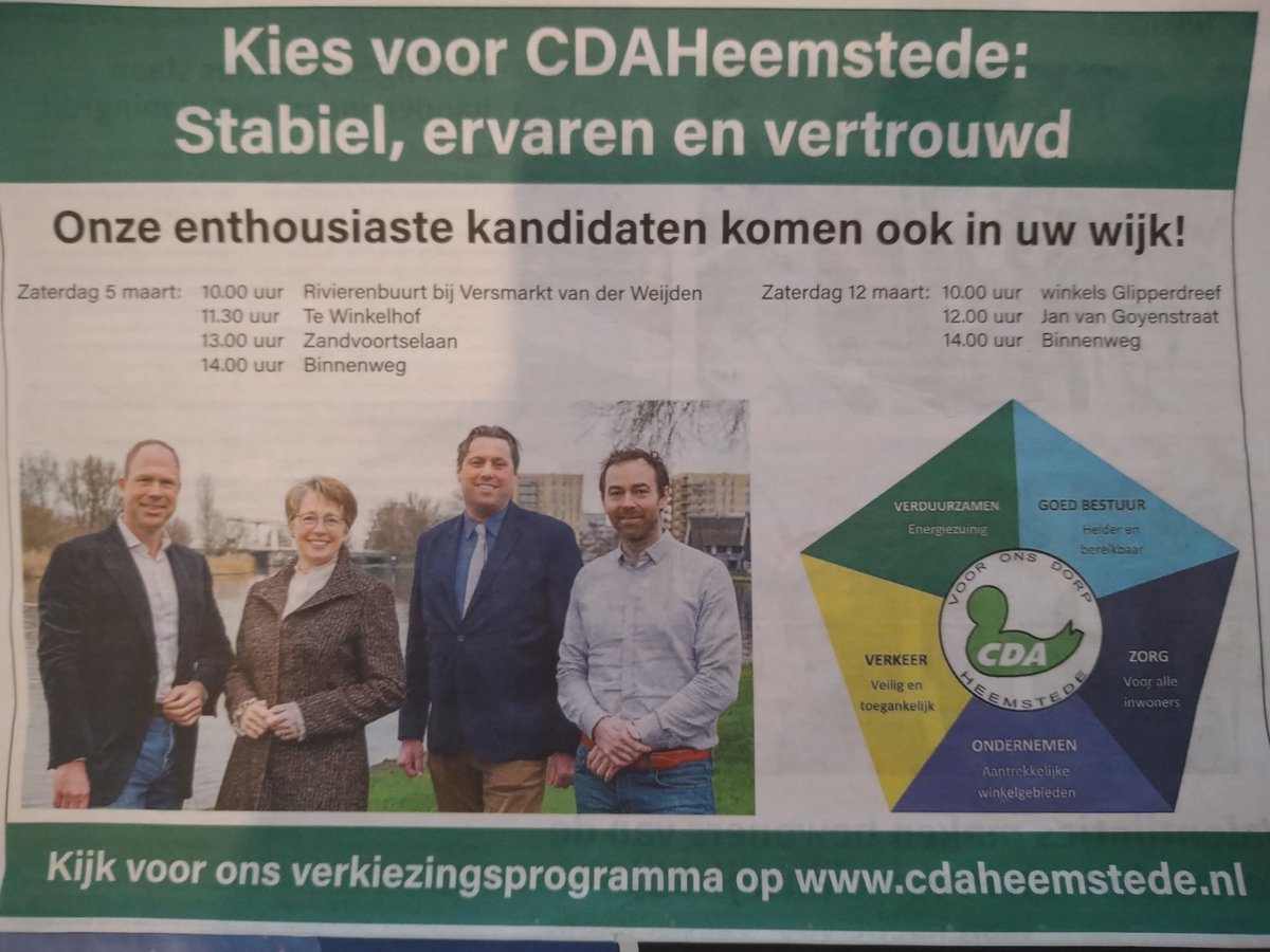 Onze advertentie in de Heemsteder vandaag, wij komen naar u toe!