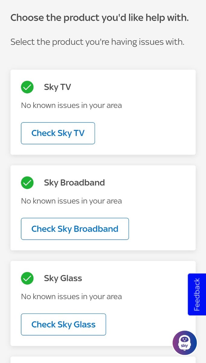 sarahwrites__'s tweet photo. @SkyHelpTeam Says there's an outage that takes a couple of hours, but it's been 2 weeks so probably a network problem. What should I do next? Thanks! https://t.co/35yj7JPs6Q