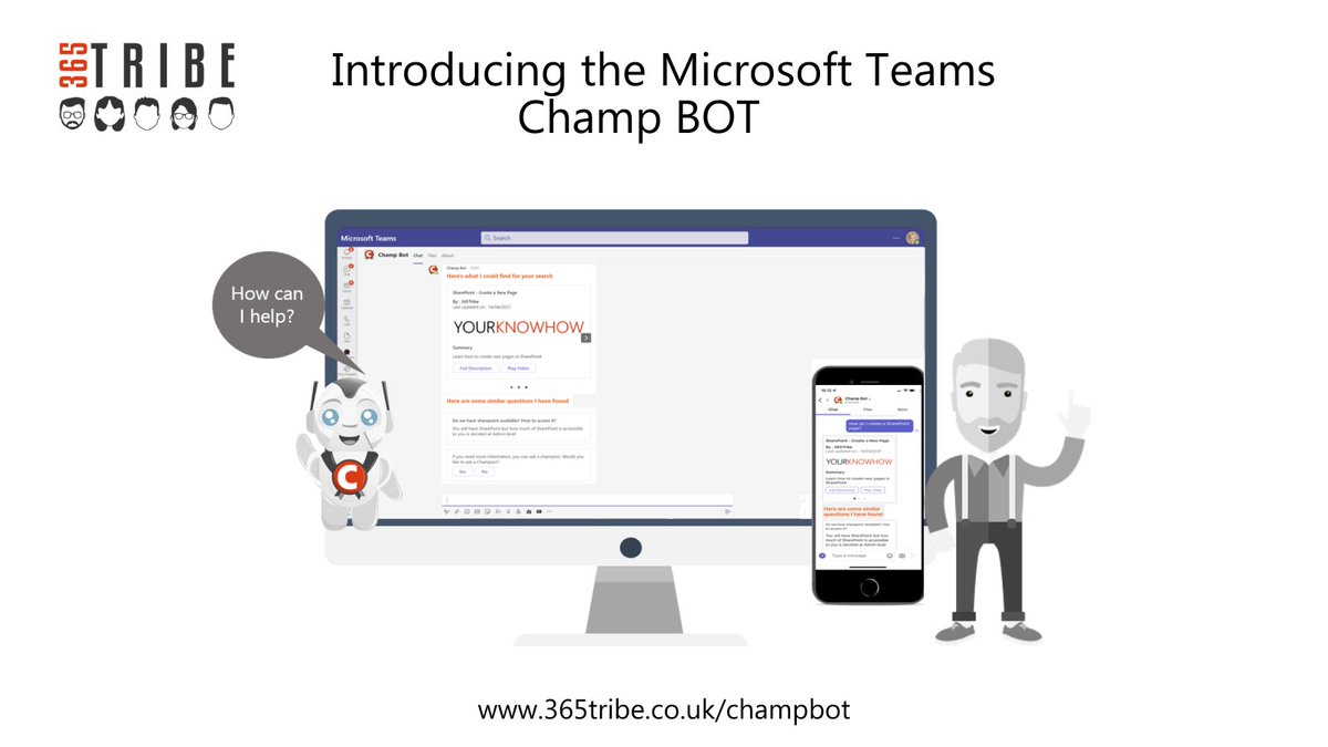 your365tribe's tweet image. Introducing the Champ BOT 🤖 A unique BOT that is integrated and accessed via Microsoft Teams. Learn how the Champ BOT can help you maximise your Microsoft Teams investment and drive Microsoft 365 adoption. buff.ly/3K94f6L #msteams #champbot #365tribe