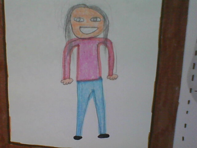 I'm Salma.
A PERSON I LOVE IS NORA.
SHE'S got small eyes ,short legs and short hair.