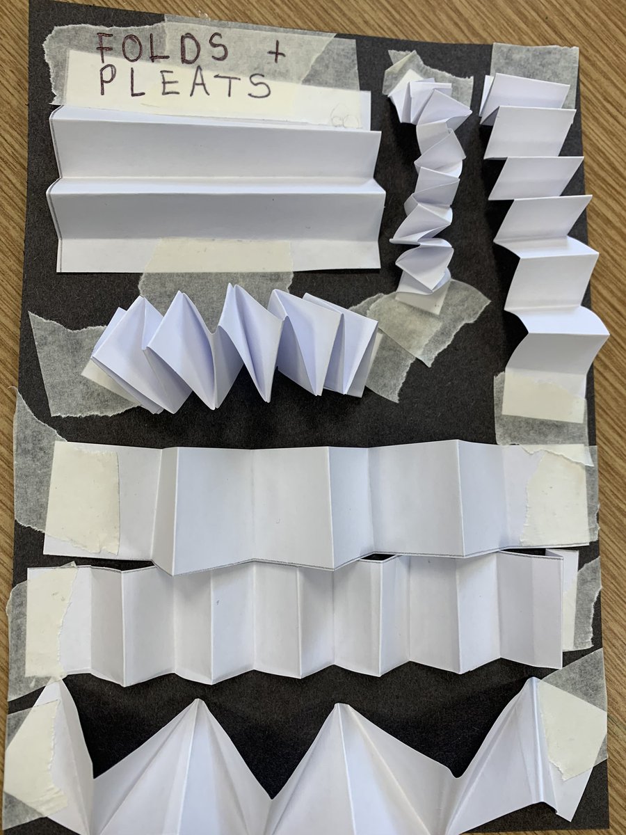 thekingsart1's tweet photo. Year 9 art students experimenting with folding and pleating inspired by designer Issey Miyake #artanddesign #fashion #folding #pleating https://t.co/rYcfvO6xOH