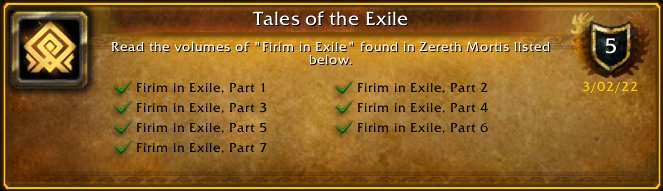 d0tmatic's tweet photo. I just earned the [Tales of the Exile] Achievement! #Warcraft https://t.co/BjjvmHU1Dr