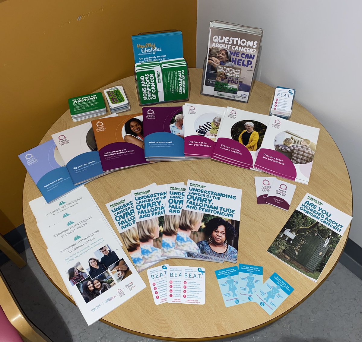 Updated information table in our Gynaecology Outpatient Department today for #overiancancerawarenessmonth #gynaecologicalcancer #GynaecologicalCancerAwareness #ovarian #fallopiantube #peritoneum