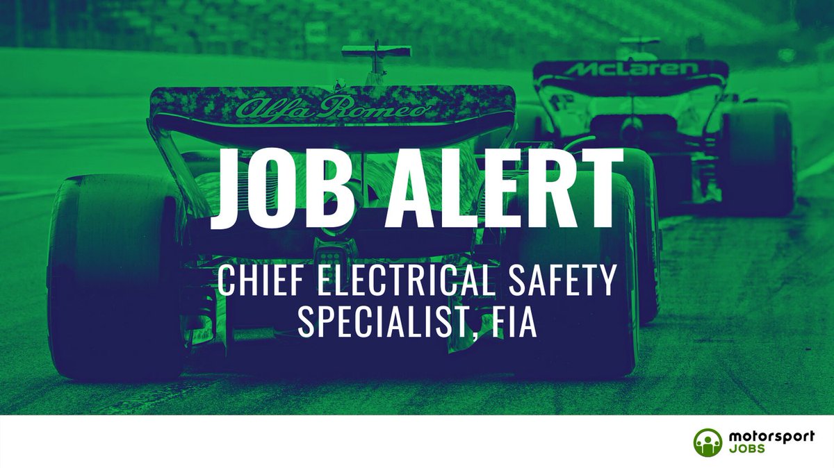 Motorsport_Jobs's tweet photo. Electrical Safety role with @fia
Apply🔗 https://t.co/JjmezIIc7S
#motorsportjobs #motorsport #jobs #jobalert #autosport #jobsinmotorsport #FIA #RoadSafety #Sustainable #Accessible #mobility #ev #electric #insideevs #Electronics #voltage #electrical #Battery #Electronic https://t.co/lNE9PZ3viq