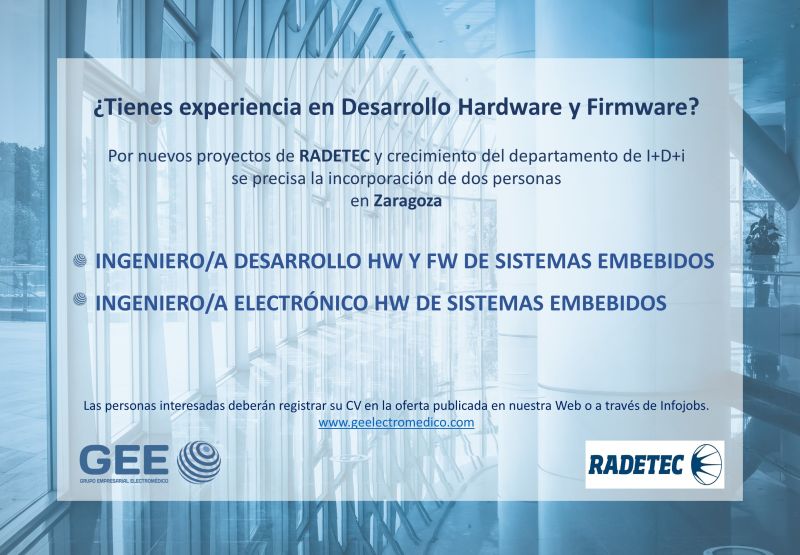 GEElectromedico's tweet image. Si tienes experiencia en Desarrollo HW y FW de Sistemas Electrónicos Embebidos, ¡Inscríbete en nuestras ofertas de empleo! RADETEC Aquí: lnkd.in/g2WByd8 #EmbeddedHardwareEngineer #EmbeddedFirmwareEngineer #Zaragoza