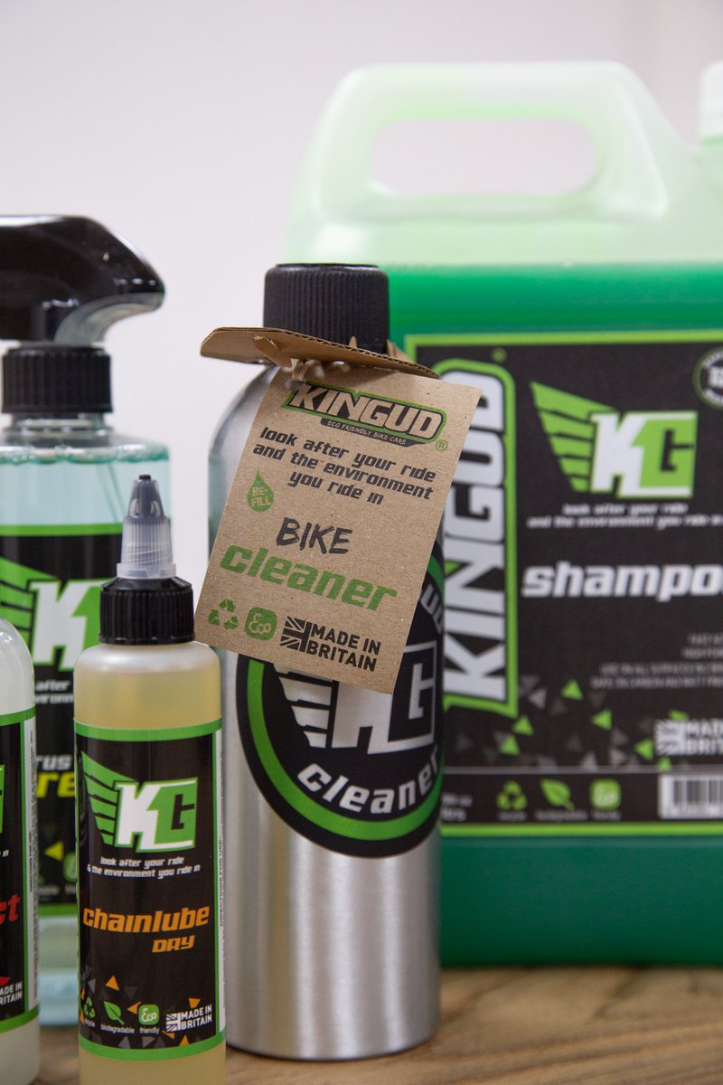 A few Kingud must haves...⁠ Are you a Kingud stockist yet? Get in touch to stock the best eco-friendly bike cleaning products. 👌🏼 #bikecare #bikecleaning #bicyclecare #bikeessentials #environmentallyfriendly #ecofriendlyproducts #earthfriendly #biodegradable #ecoconscious