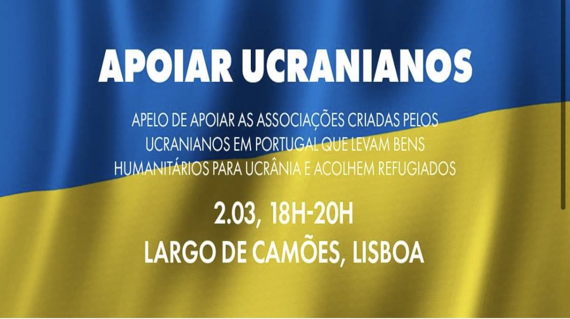 Hoje (2 de Março) 18h-20h, praça Camões, recolha bens humanitários