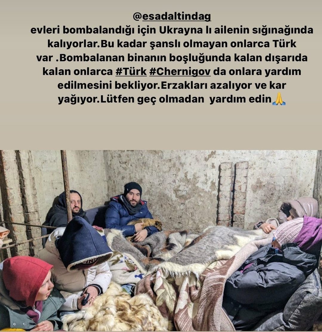 ozdenkrdmn's tweet photo. @MevlutCavusoglu Sayın bakanım 10larca türk vatandaşı #Chernigov da zor durumda lütfen yardım edin 🙏 https://t.co/bE5T7BMzzb