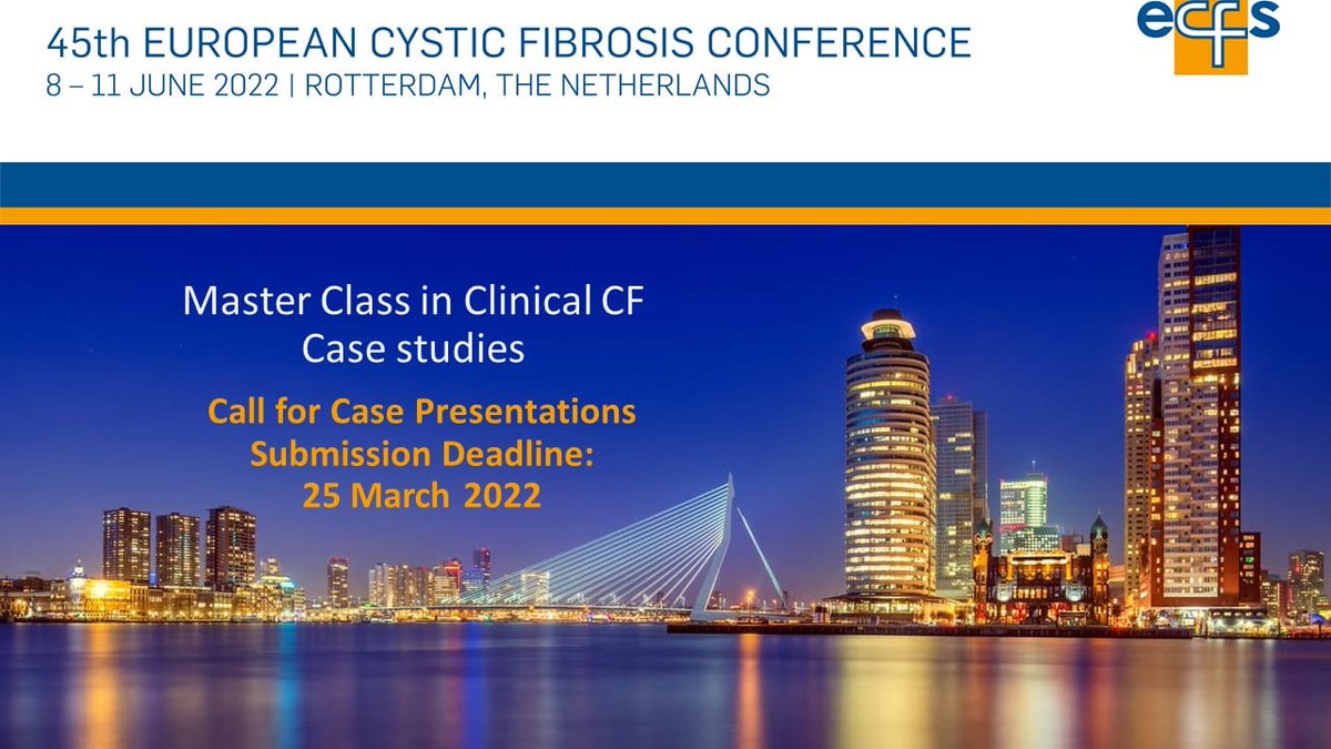 The ECFS is happy to announce the organisation of a Master Class in Clinical CF during the 45th ECFS Conference, and calls for the submission of clinical cases in #CysticFibrosis. More information at: loom.ly/nuzG8Do