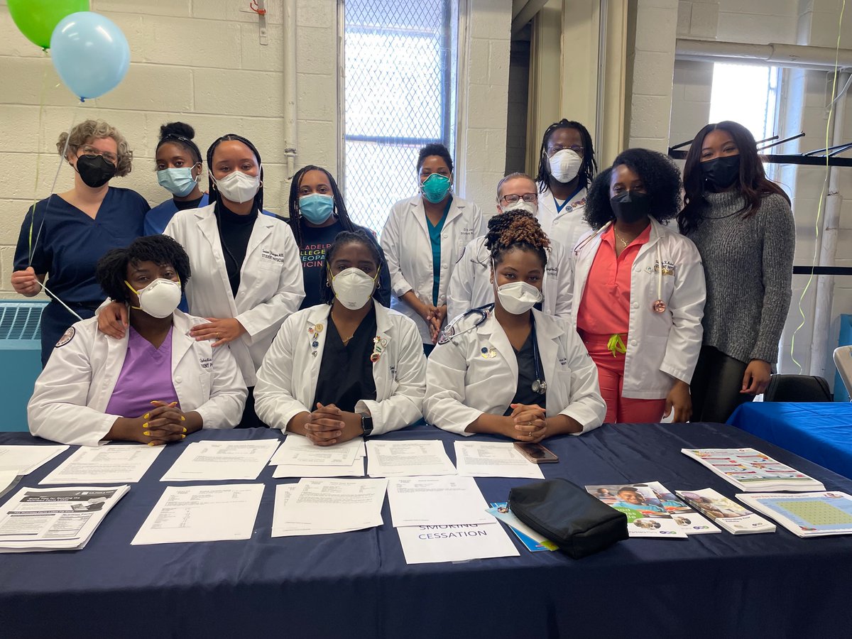 PCOMeducation's tweet photo. The first ever Southwest Health Fair was hosted on February 19, 2022 at the 48th and Woodland Playground! Students and #PCOMCWI worked together to provide various different medical services to the southwest Philadelphia community. https://t.co/O4cjgP5SUF https://t.co/kSX5SG9P5p