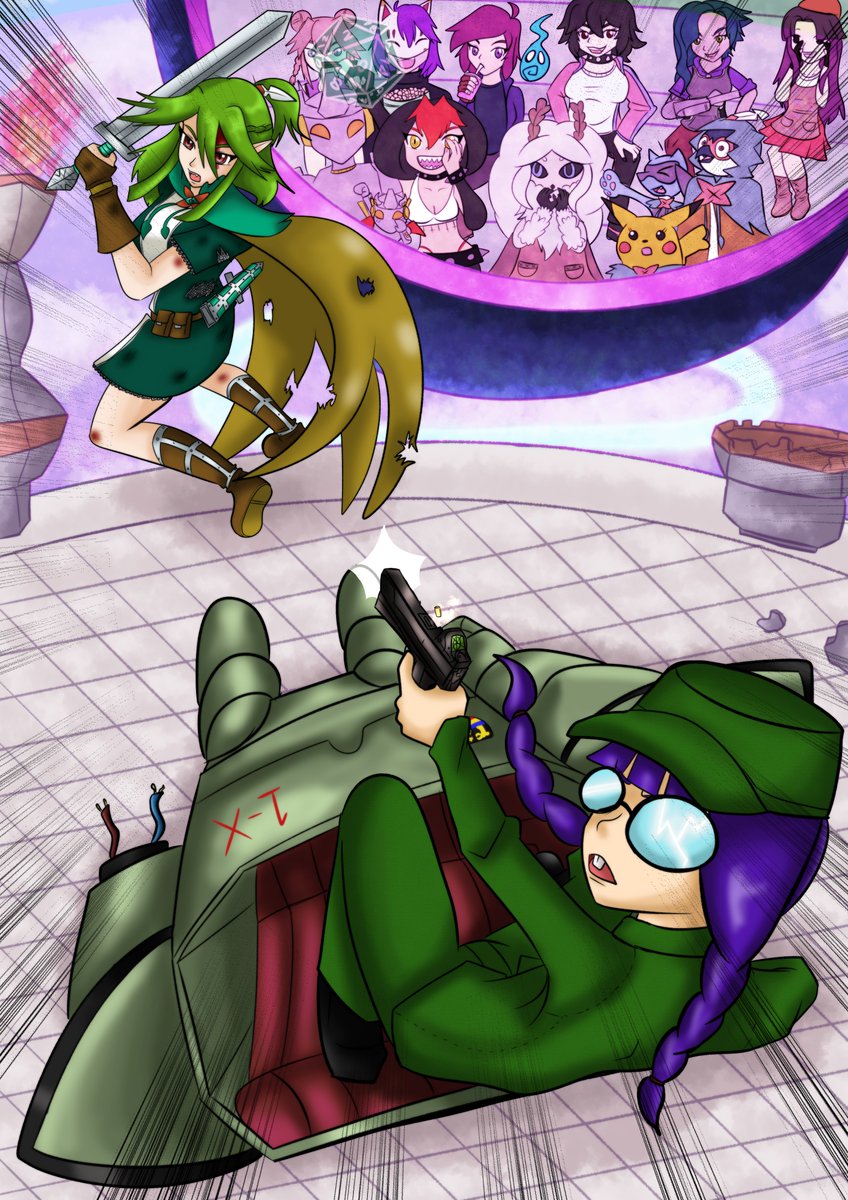 sawaanojutsu's tweet photo. #LolitaFighter has started and this time #Aderyn had to figth a soldier girl named Teki they thought that medieval weapons had no chance against advanced mechanical weapons, but aderyn said where there is a will, there is a way #OC #dnd #ranger #Decidueye https://t.co/uSuPLcfu14