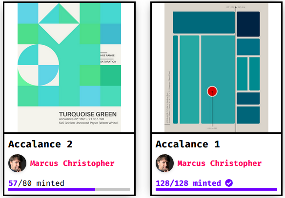 ArthurKLektre's tweet photo. Just collected pieces from the Accalance projects from @artnfacts. I love these explorations in color and geometry.  https://t.co/HZbI5oW4ix https://t.co/QNSlCvwX9b