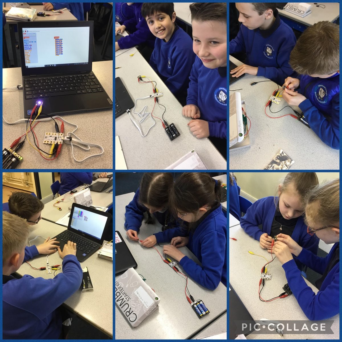 StPaulsWF2's tweet photo. In computing Class 5 had a great time learning how to connect their crumble microcontrollers and make their sparkles flash lots of different colours. It was like a disco in the classroom this afternoon! 💻#StPaulsCurriculum https://t.co/wQesI13Z3T