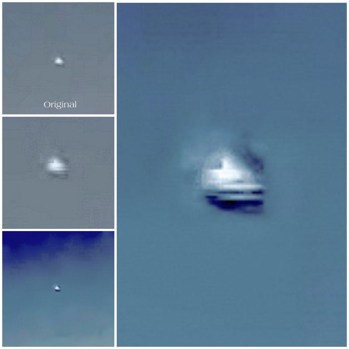 Object captured with scope  at +-35000ft put thru filters #ufotwitter