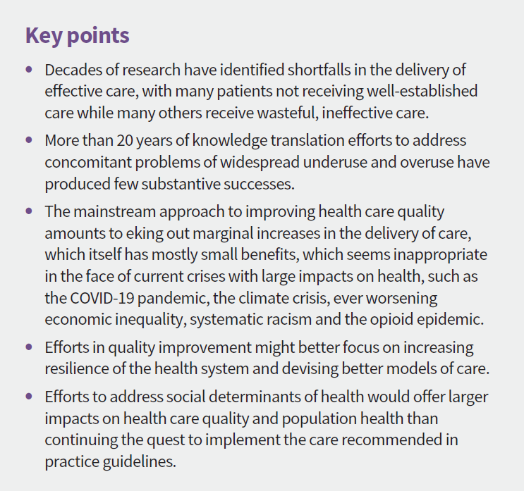 CMAJ's tweet photo. New commentary from @kgshojania looks at what problems in health care quality should we be targeting right now: https://t.co/RNEz10pdyR https://t.co/UXREhfkbu5