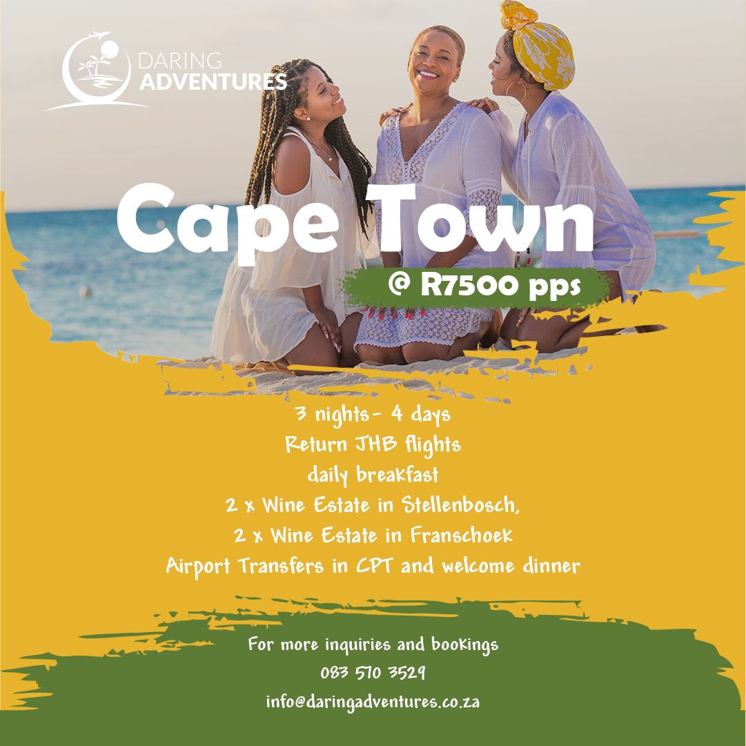 daring_travel's tweet photo. Group Travel package to #CapeTown for 3nights-4day stay at 4*hotel access to the beach, daily complimentary shuttle to Waterfront and Canal Walk.
.
.
.
#WeDoTourism #DaringAdventures
#groupstravel
#Franschhoek
#ilovecapetown #sharesouthafrica
#MeetingsAfrica https://t.co/xlgSbFDez4