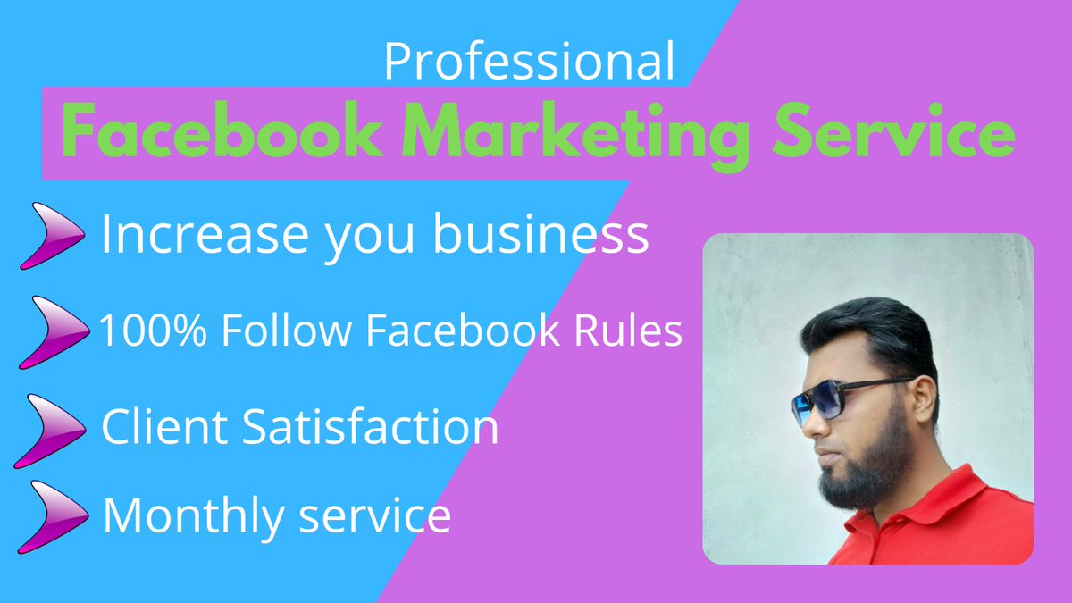 I will do organic Facebook promotion for your any business. Read the description for details.  
If you want to hire me you can hire from Fiverr. 
Fiverr Profile link: fiverr.com/share/EKRrj0
#FacebookMarketing #facebookads #facebookpromotion #facebookpage #facebook
